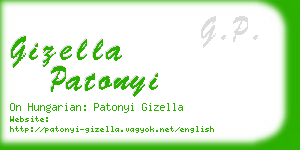 gizella patonyi business card